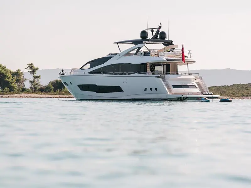 Side/rear view of the Mowana Yacht