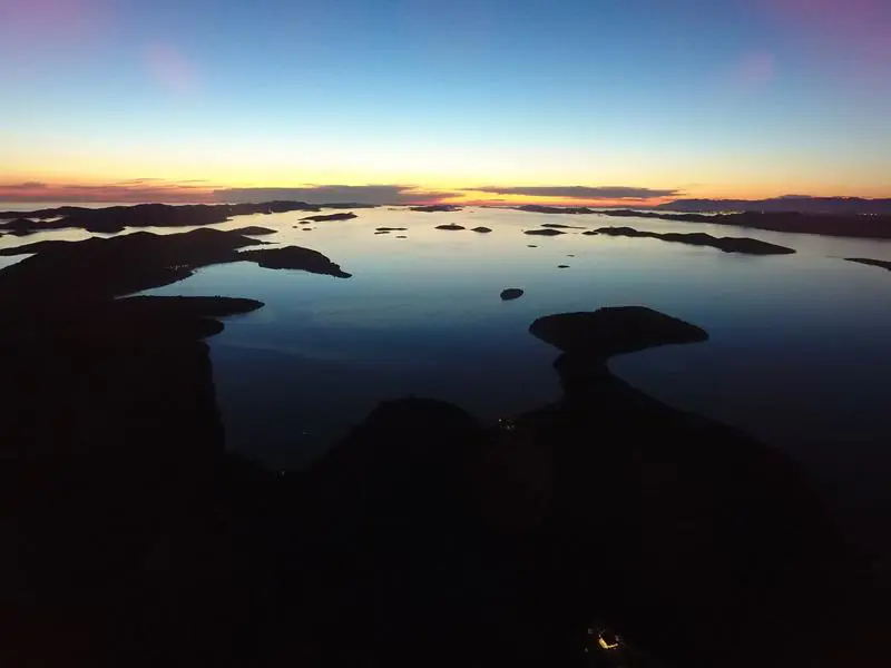 Sunset view amongst the islands